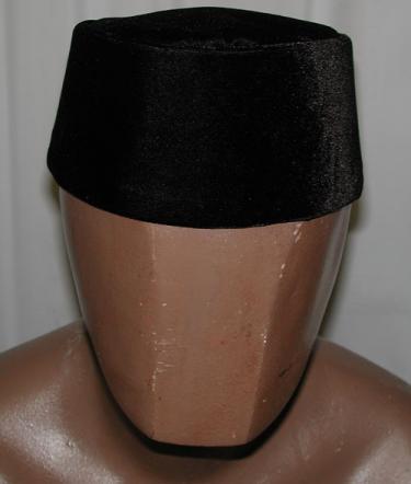African Hat- Plain Black Velvet Oval Men Hat