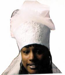 Africa Hat- Africa Bridal Crown w/Tool Veil  