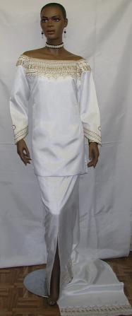 African Wedding Gown-White and Gold Wedding