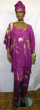 African Caftan Dress- Ethnic Caftan w/ Pants Set