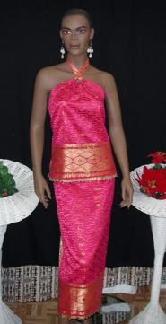 Elegant Fuchsia and Gold  Skirt Set