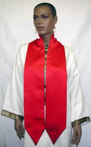 Graduation Stole: Red Satin  Stole