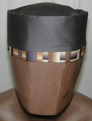 African Hat- Dark Gray Kufi w/ Trim for Men