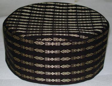 African Hats-  Brown and Gold Kufi or Hat for Men