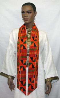 Plain kente Print Sash or Stole
