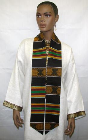 Graduation Stole: Plain Kente Print Sash or Stole