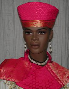 African Hat-Fuchsia Open Crown or Hats for Women