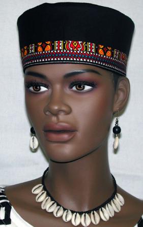 African Hats- Elegant kente Trim Hat for Women