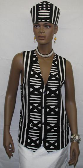 African Vest- Ladies Mudcloth Vest