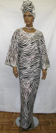 African Dress-Ethnic Dashiki Print Dress w/Skirt. 