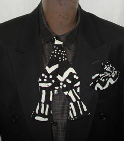 Mudcloth Print Self Tie Bowtie Sets