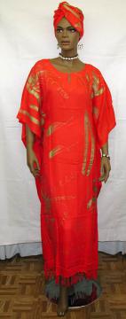 African Caftan Dress- Ethnic Caftan with Headwrap