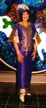 African Dress- Elegant Purple Million Stones Cape Dress