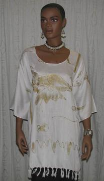 African Caftan Dress- Elegant Short Caftan w/Headwrap