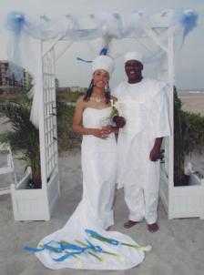 African Wedding Gown - Silver Embroidery Gown