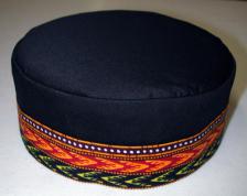 African Hat- Black Trim Kufi or Hat for Men