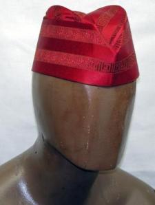 African Hats- Red Velvet Hat for Men