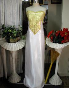 African Wedding Gown- White and Gold Gown