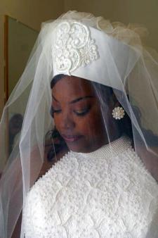 African Hat- African Bridal Crown and Veil