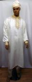 African Nehru White & Gold Shirt w/Pants