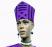 Women Purple MudCloth Open Hat or Crown  