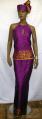 African Elegant Purple and Gold Skirt Set