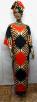 African Dress- Ethnic Multi-Color Caftan w/Headwrap