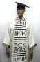Graduation Stole: Mud cloth White & Black Stole