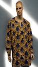 African Bluish Black Gold Dashiki