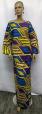 African Bold Purple Teal Gold Skirt Set