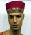 African Hat- Burgundy Cotton Fabric w/ Trim Hat