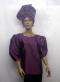 African Burgundy Puff Sleeve Lace Top