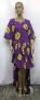 African Dress-�Purple Yellow Print Makeba Dress w/Head wrap