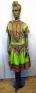 African Lime Green Dashiki Print Dress