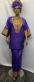 African Dress-Elegant Purple Bordered Skirt Set