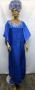 African Dress-Royal Blue Gold Caftan
