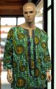 African Green Black Abstract Dashiki