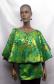 African Green Gold Round Collar Top