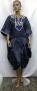 African Navy Blue Silver Embroidered Makeba Gown