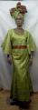 African Dress- Elegant African Wax Print Dress w/matching headwrap