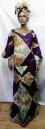 African Purple Diamond Bell Sleeve Skirt Set