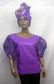 African Purple Net Lace Two Toned Top