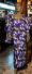 African Purple White Drop Cape Dress