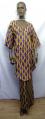 Elegant African Print Purple Yellow V Top 3pc Skirt Set