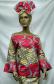 African Red Swirl Bell Sleeve Top