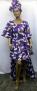 African Short Purple Print Makeba Dress