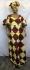 African Yellow Burgundy Print Dress