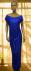 African Custom Royal Blue Off Shoulder Lace Dress