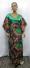 African Green on Green Print Long Dress