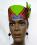 African Hat- Lime Green Print Kufi Hat